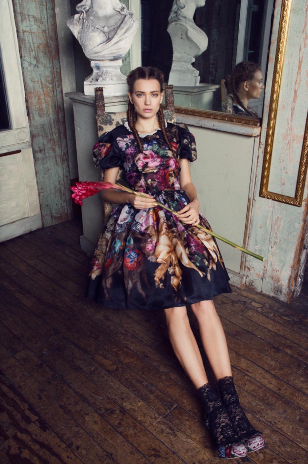 Dolce & Gabbana F/W 2012 Baroque Cherub Angels Print Floral Silk Dress 9