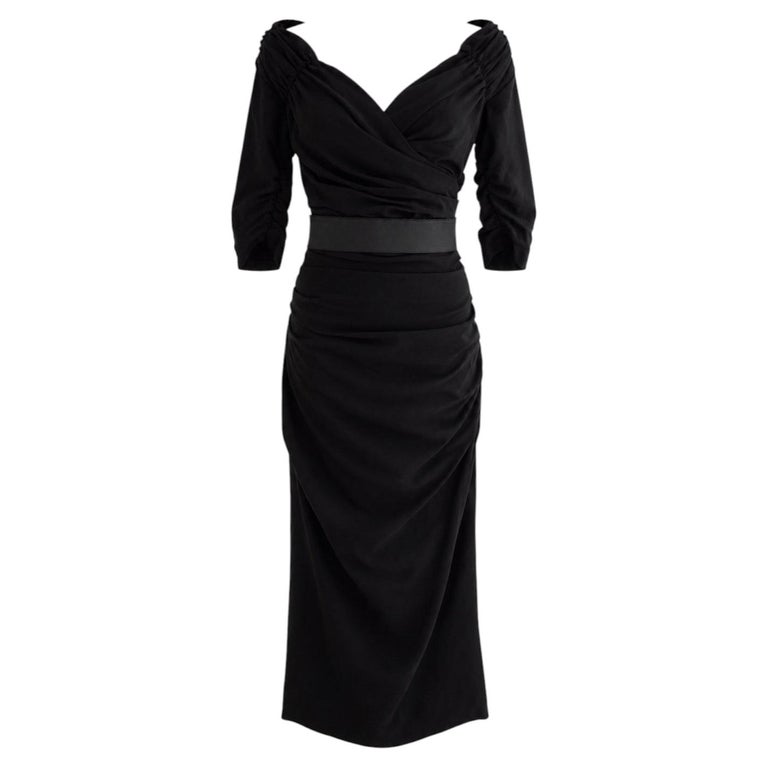 dolce and gabbana ruched midi dress & This fitted dress features a rose print Dolce&Gabbana Ruched Organzino Crepe Midi