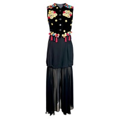 Dolce Gabbana Fall 1992 Ensemble velvet waistcoats spaghetti dress