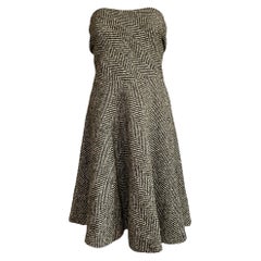 DOLCE & GABBANA Fall 1996 Draped Bandeau Herringbone Tweed Style Dress 44