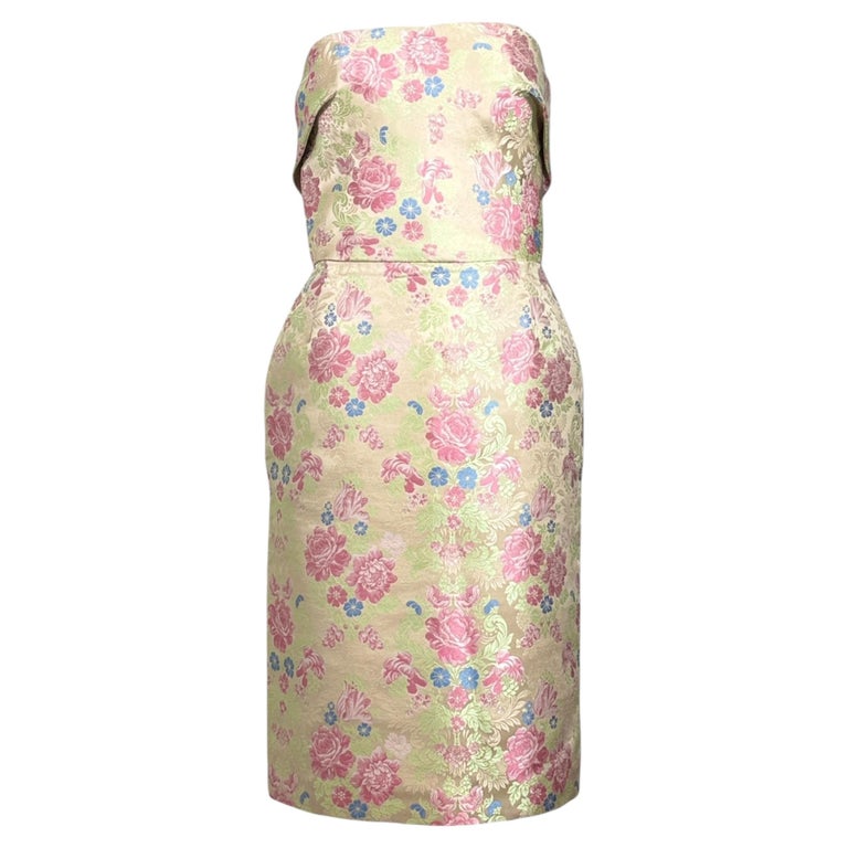 Dolce Gabbana Fall 1996 Look 20 Jacquard floral dress For Sale at 1stDibs