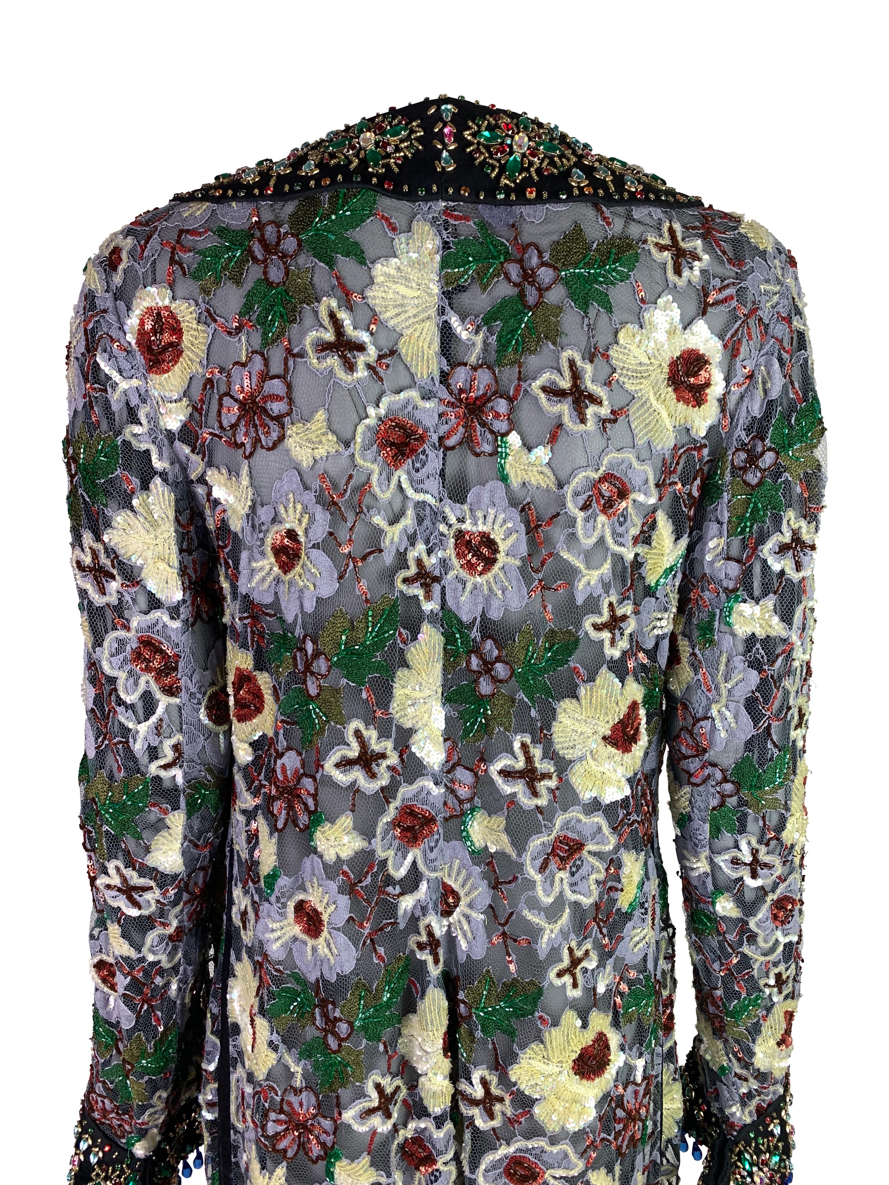 Women's or Men's Dolce & Gabbana Fall 1999 Embellished Silk Coat as seen on Whitney Houston