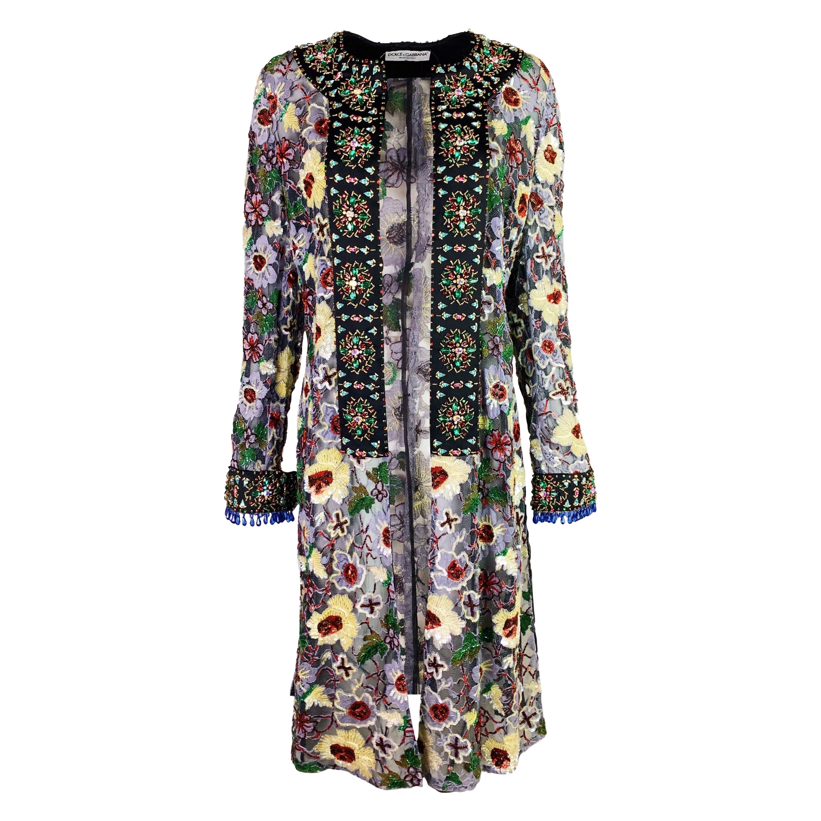 Dolce & Gabbana Fall 1999 Embellished Silk Coat as seen on Whitney Houston