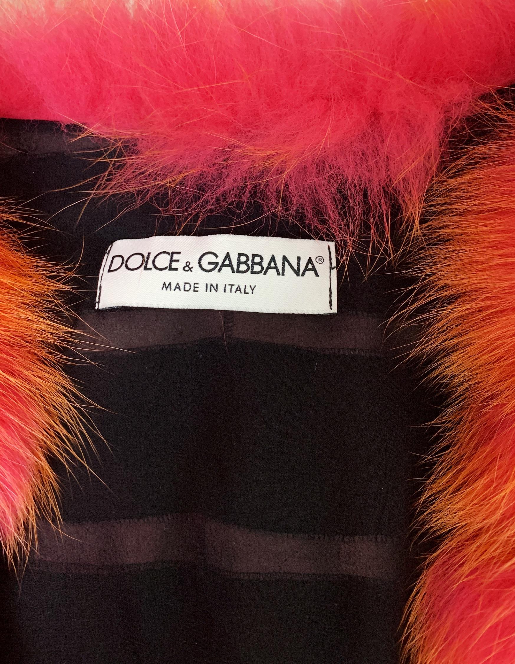 Dolce & Gabbana Fall 1999 Gradient Fox Fur Cropped Jacket 2