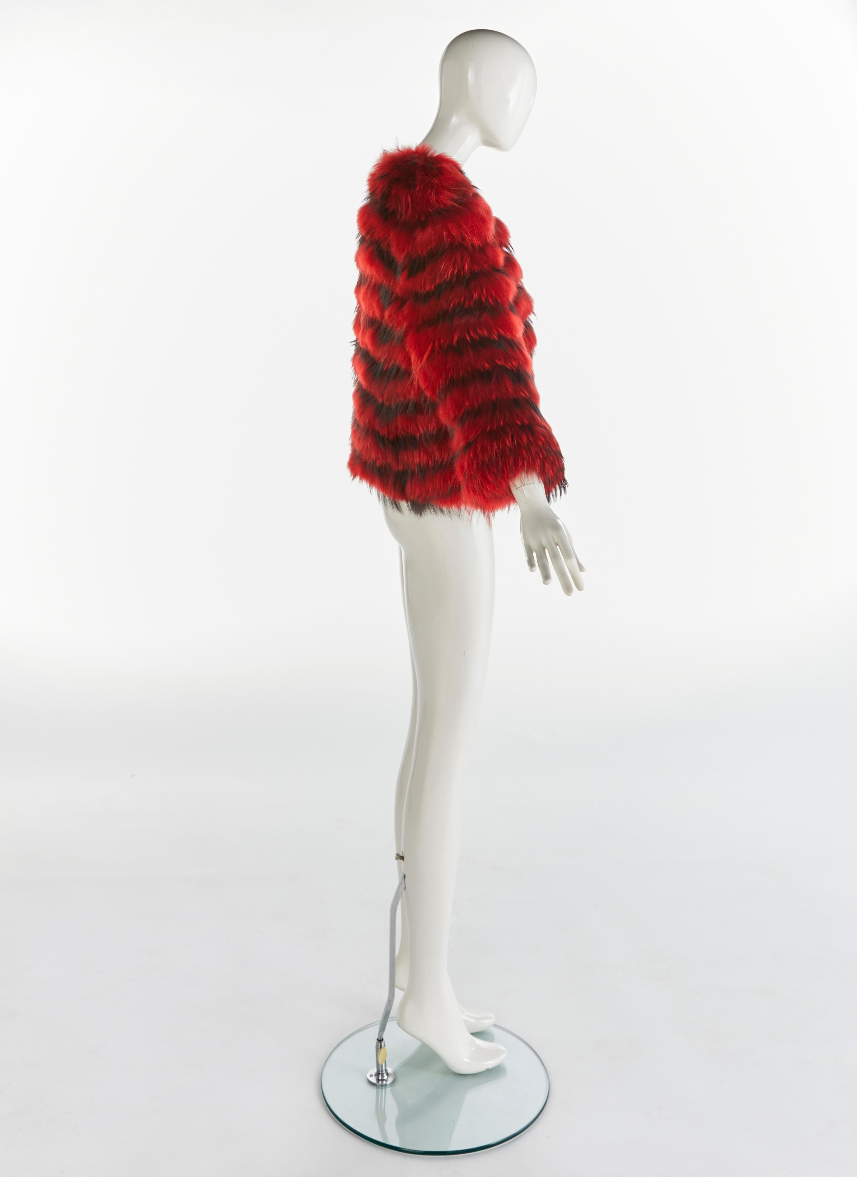 Dolce & Gabbana Fall 1999 Vintage Runway Fur Jacket as seen on Whitney Houston In Excellent Condition For Sale In Baar, CH