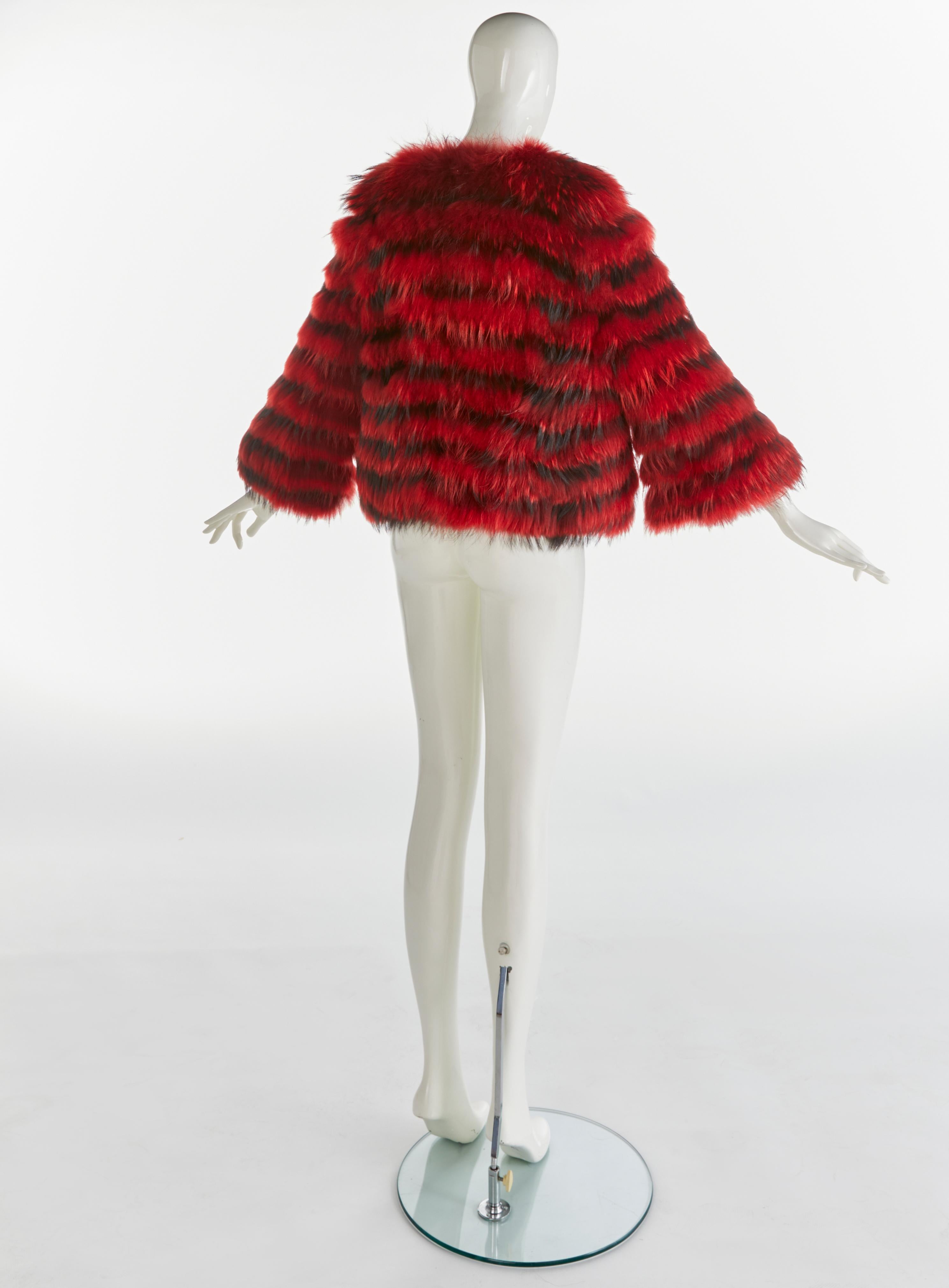 Women's Dolce & Gabbana Fall 1999 Vintage Runway Fur Jacket as seen on Whitney Houston For Sale