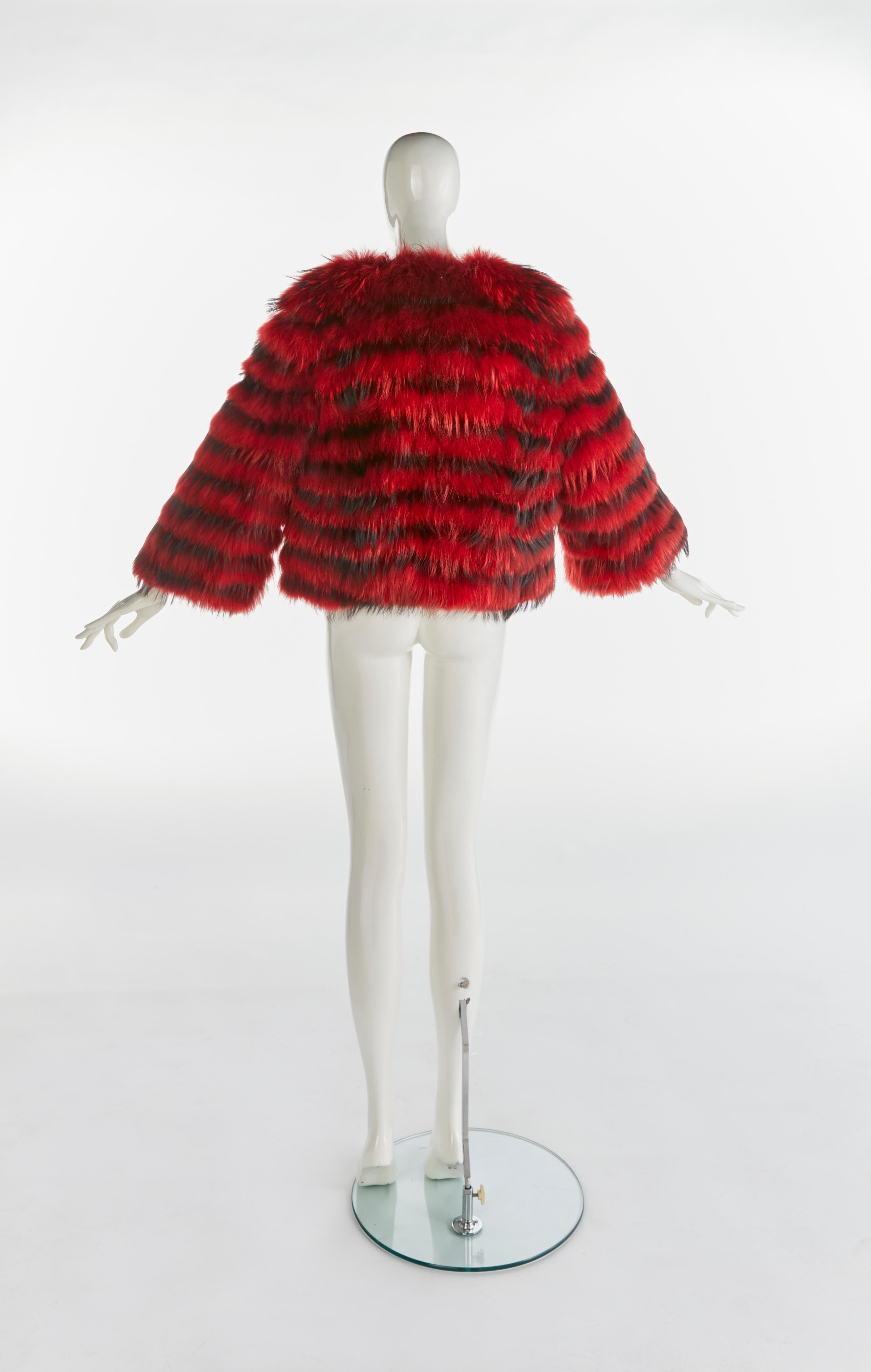 Dolce & Gabbana Fall 1999 Vintage Runway Fur Jacket as seen on Whitney Houston For Sale 2