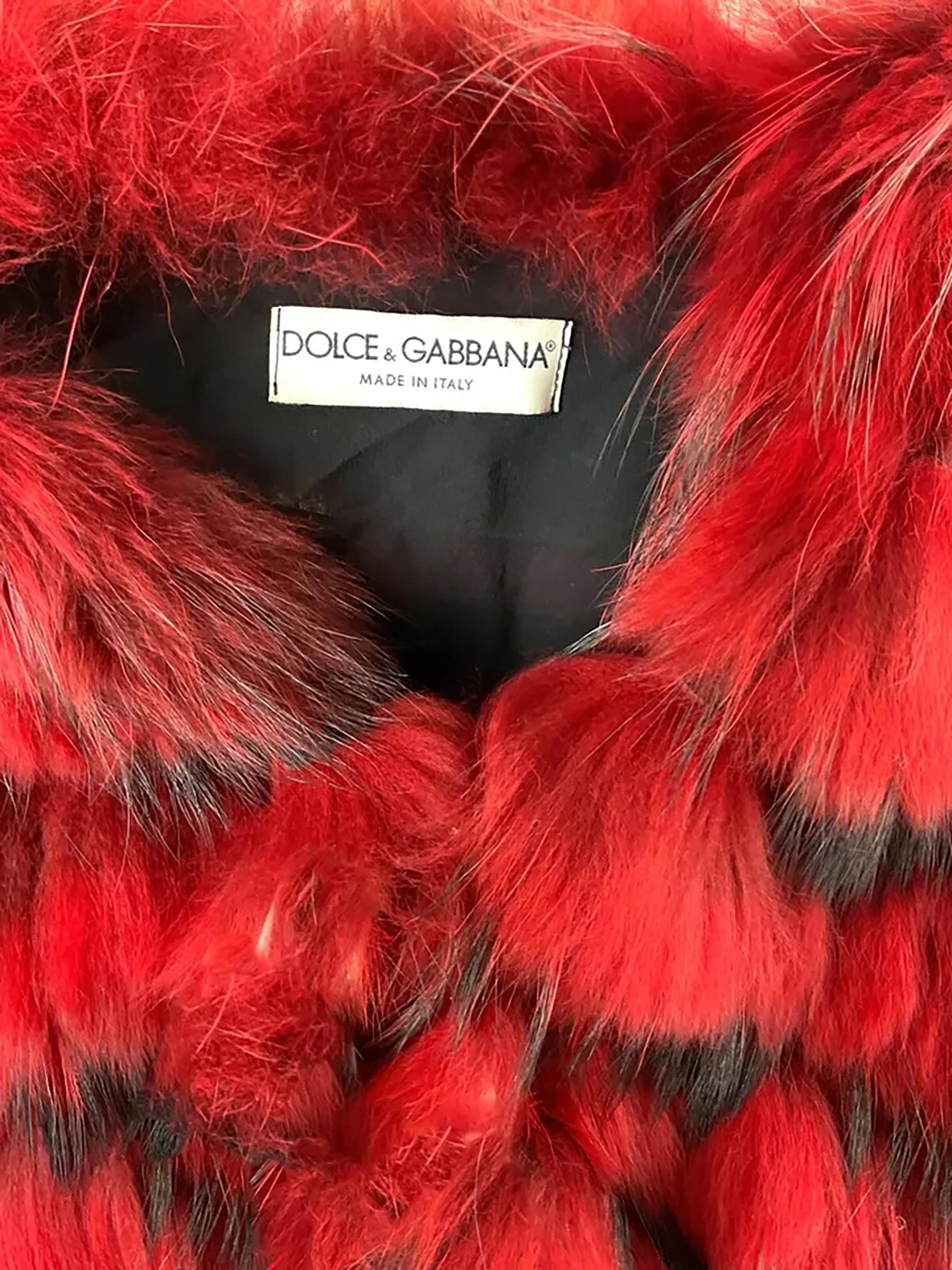 Dolce & Gabbana Fall 1999 Vintage Runway Fur Jacket as seen on Whitney Houston For Sale 3
