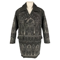 DOLCE & GABBANA Fall 2014 Norman Kings Size 38 Black Wool Silk Catheral Coat