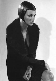 Dolce & Gabbana Fall Winter 1995 white fur trim cardigan