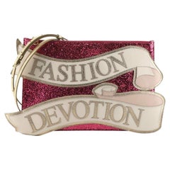 Dolce & Gabbana Fashion Devotion Cleo Crossbody Bag Glitter Leather
