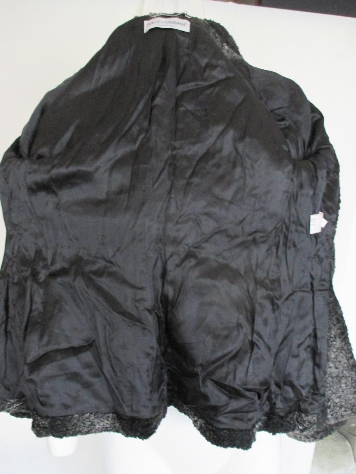 Black Dolce & Gabbana Faux Fur Jacket small For Sale