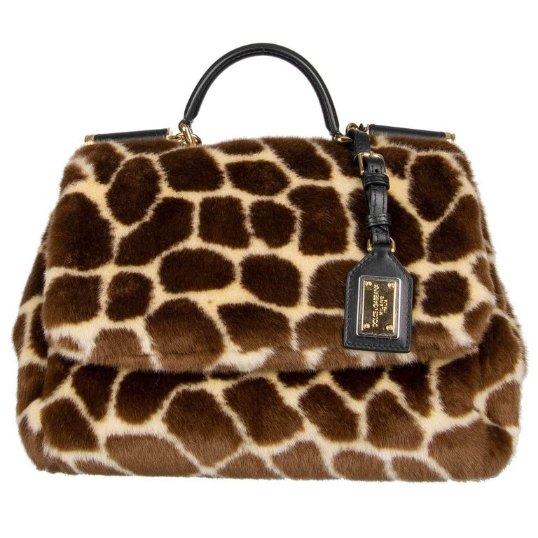 Dolce & Gabbana Black Oversize Faux Fur Shopping Tote Bag main image 0