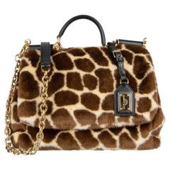 Dolce & Gabbana - Faux Giraffe Fur Tote Shoulder Bag SICILY