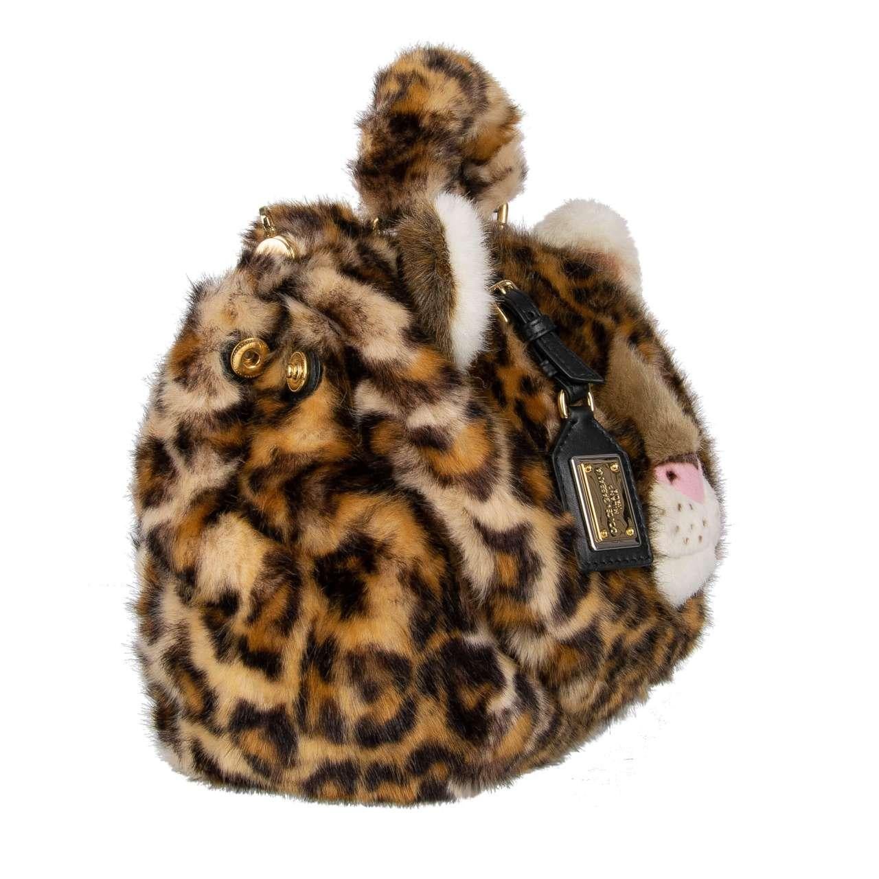 Dolce & Gabbana - Faux Leopard Fur Tote Shoulder Bag SICILY In Excellent Condition For Sale In Erkrath, DE