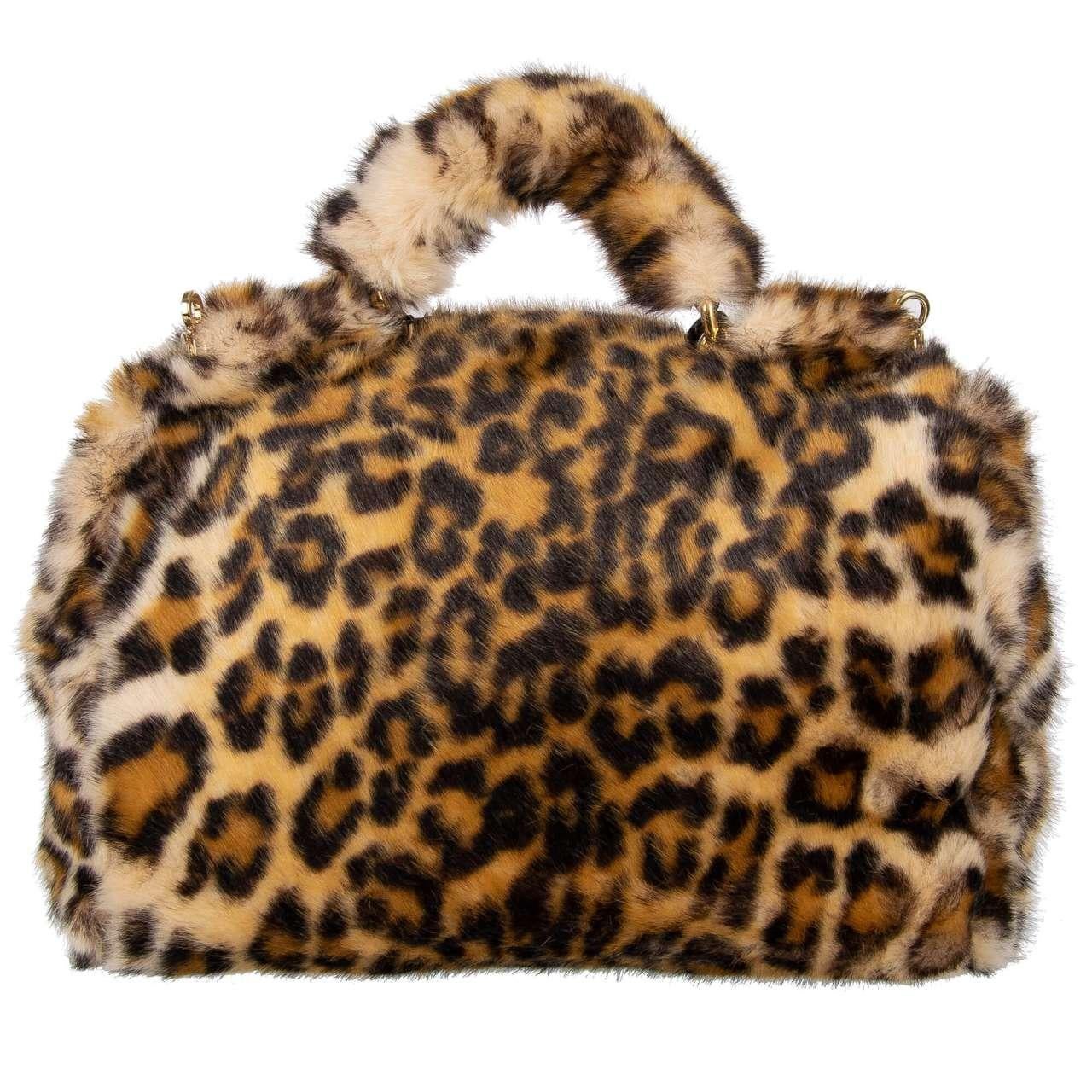 Women's Dolce & Gabbana - Faux Leopard Fur Tote Shoulder Bag SICILY For Sale