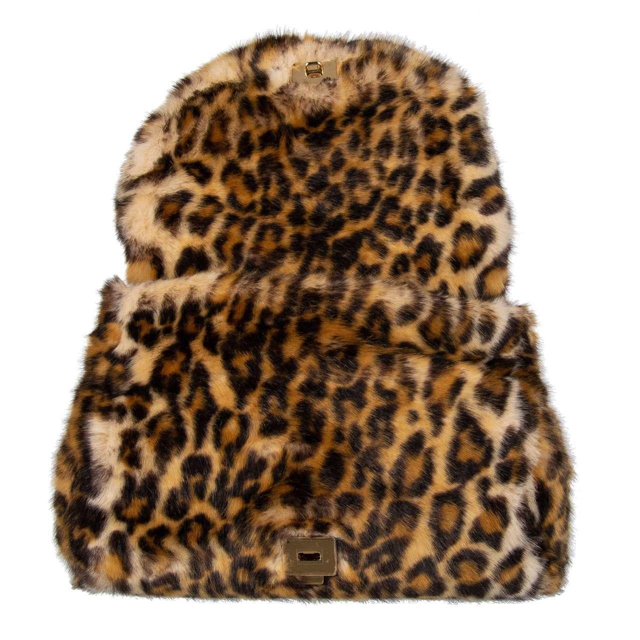 Dolce & Gabbana - Faux Leopard Fur Tote Shoulder Bag SICILY For Sale 1