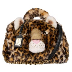 Dolce & Gabbana - Faux Leopard Pelz Tote Umhängetasche SICILY