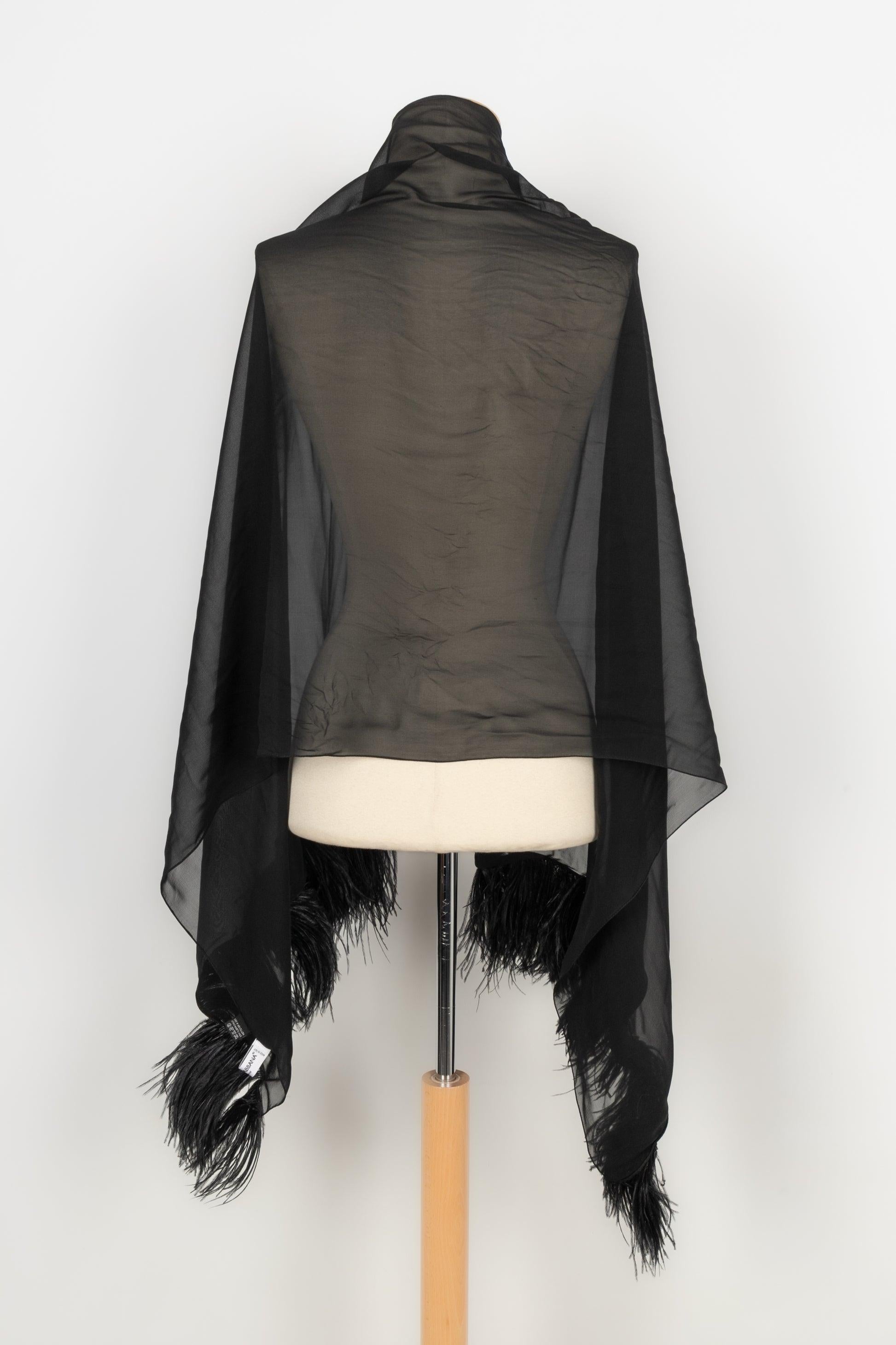 Dolce & Gabbana Feather and Black Silk Blouse 3