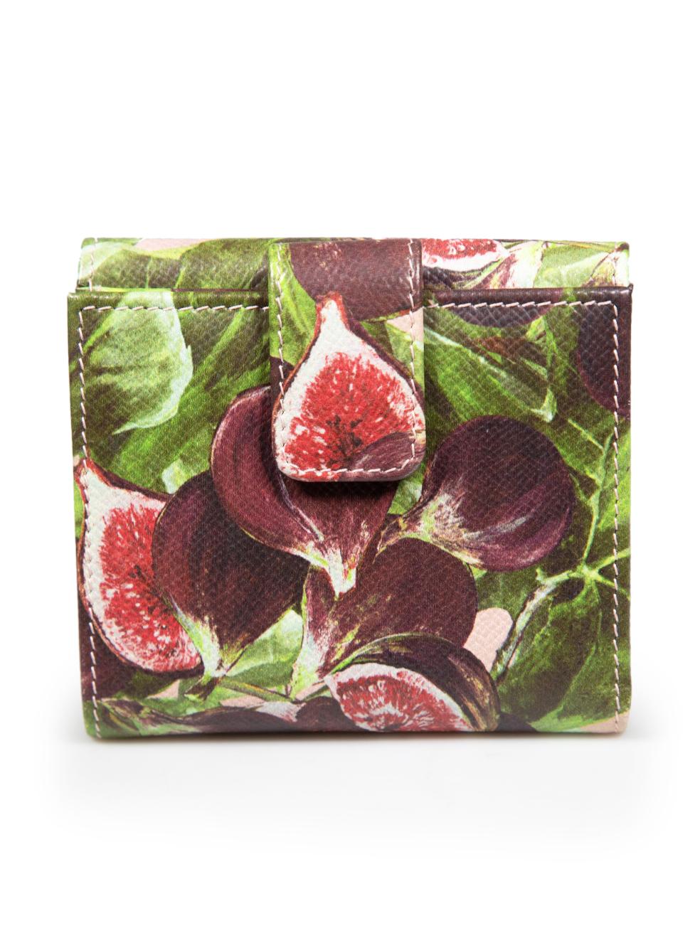 Brown Dolce & Gabbana Fig Print Leather Wallet