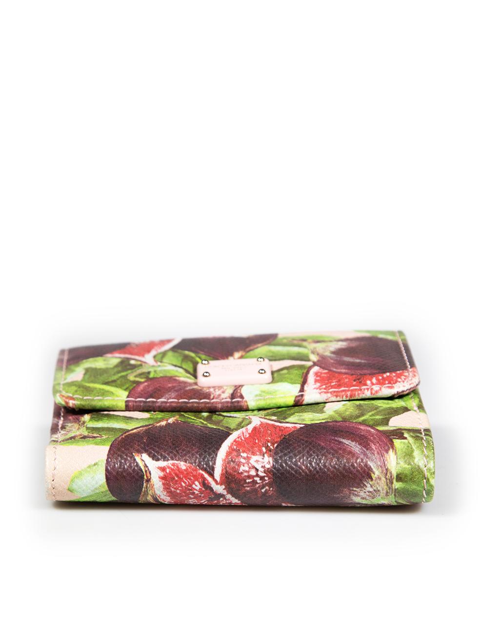 Dolce & Gabbana Fig Print Leather Wallet In Good Condition In London, GB