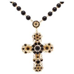 Dolce & Gabbana - Collier en perles de cristal filigranées ton or