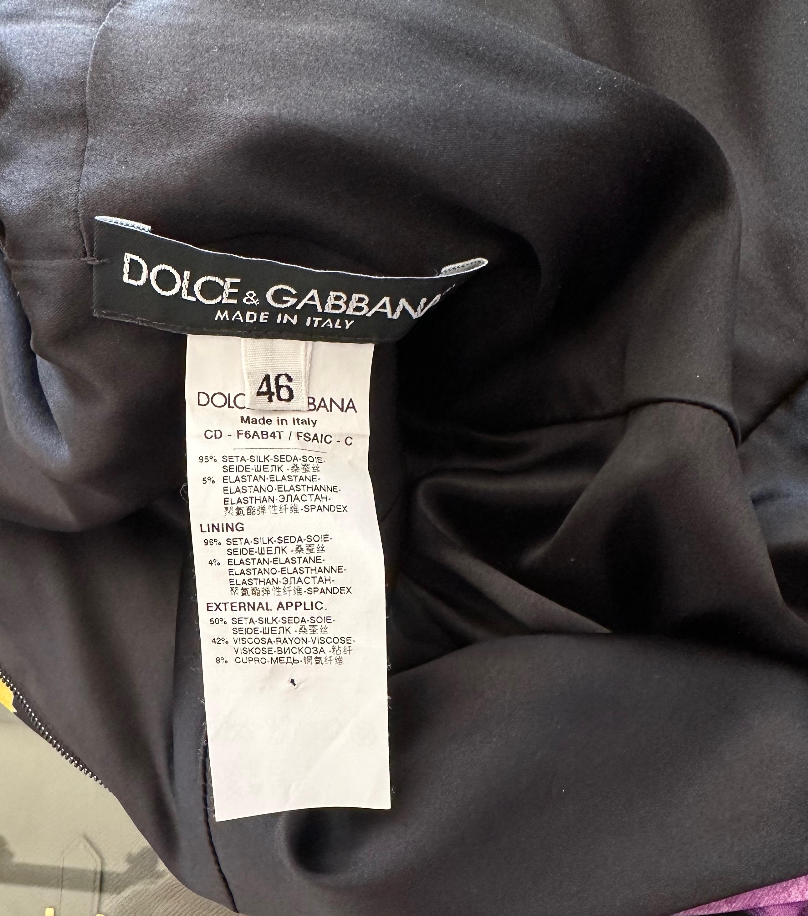 Dolce & Gabbana Floral and Animal Print Silk Dress For Sale 2