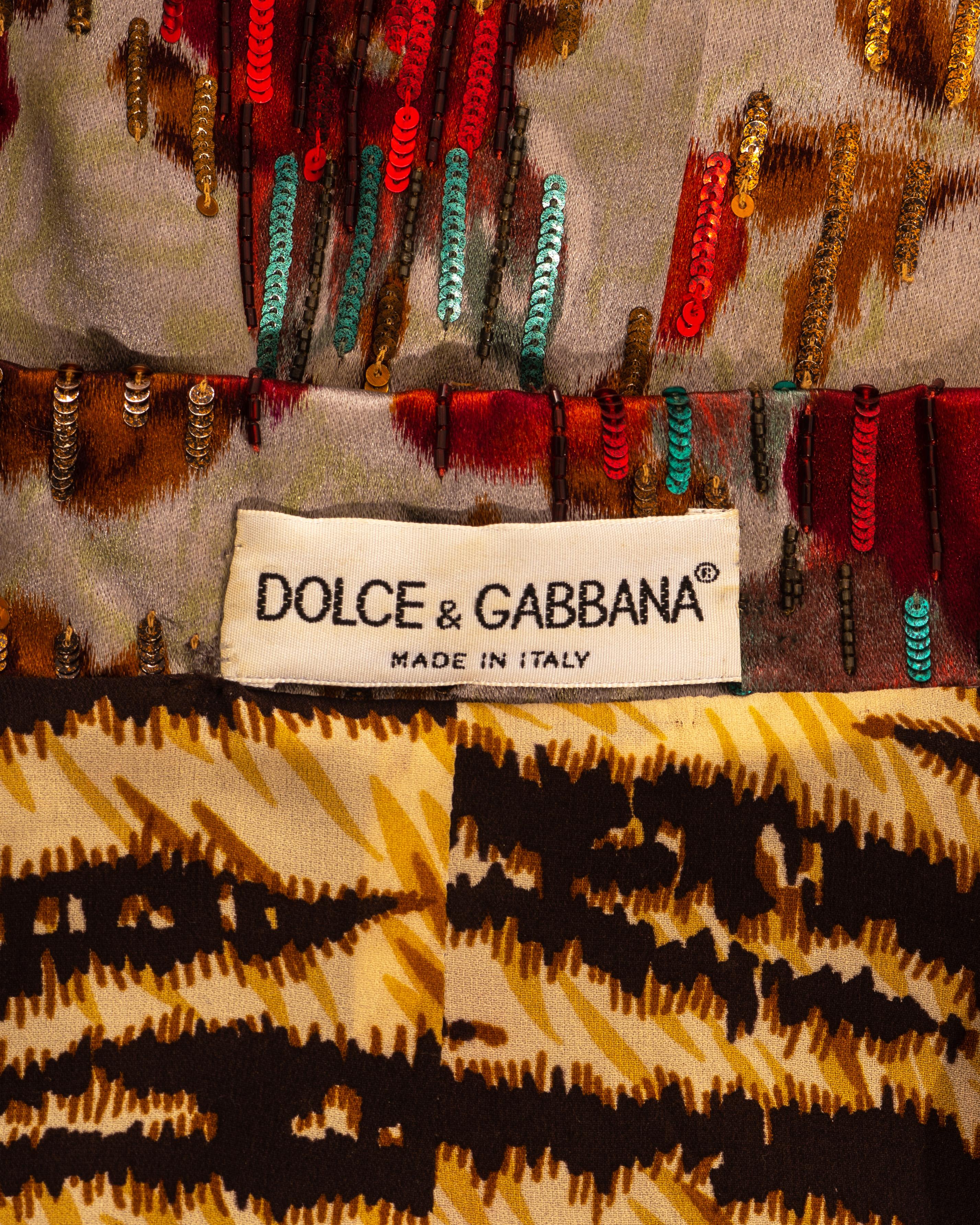 Manteau de soirée en soie perlée à fleurs Dolce & Gabbana, P/E 1999 en vente 4