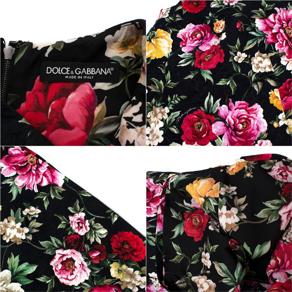 Dolce & Gabbana Floral Brocade Cocoon Coat & Sleeveless Dress - Size US 4 In Excellent Condition For Sale In London, GB