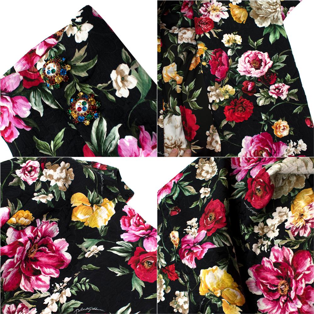 Dolce & Gabbana Floral Brocade Cocoon Coat & Sleeveless Dress - Size US 4 For Sale 1