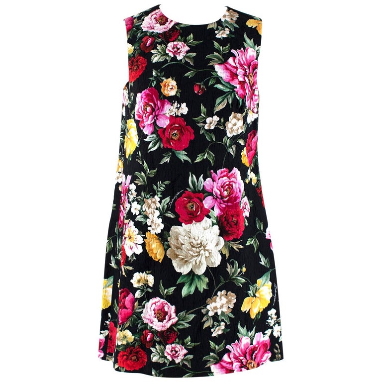 Dolce and Gabbana Floral Brocade Cocoon Coat and Sleeveless Dress - Size US  4 For Sale at 1stDibs