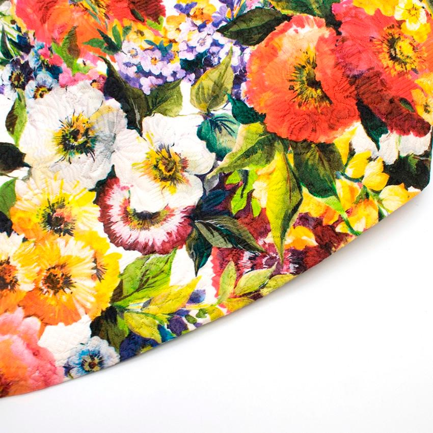 Beige Dolce & Gabbana floral-brocade strapless mini dress M 44