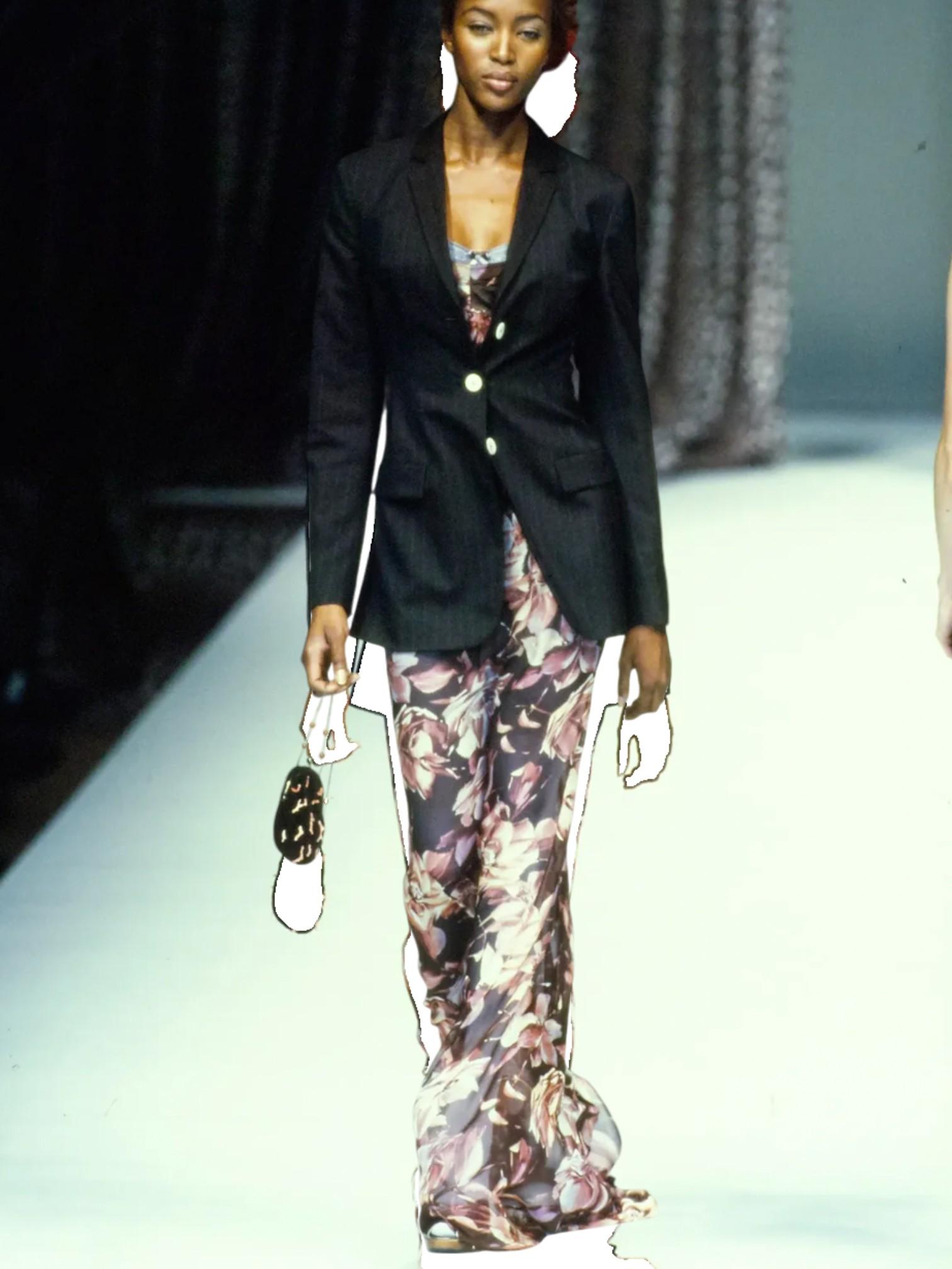 Dolce & Gabbana Floral Brown Printed Silk Dress, SS 1997 For Sale 2