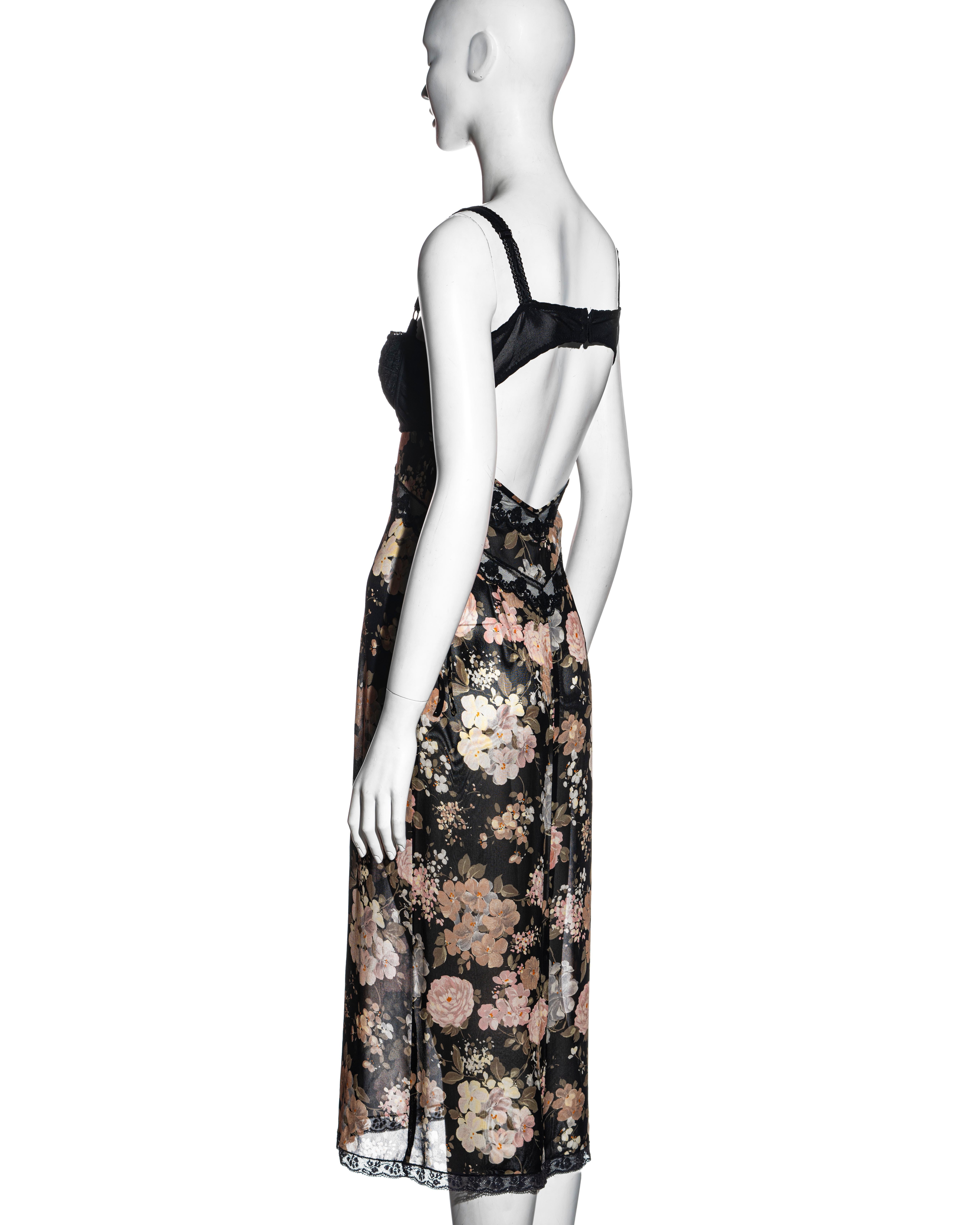 Dolce & Gabbana floral chiffon and lace evening slip dress, ss 1997 For Sale 1