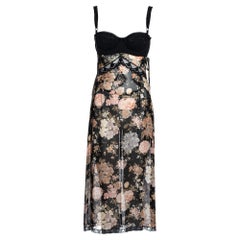 Dolce & Gabbana floral chiffon and lace evening slip dress, ss 1997