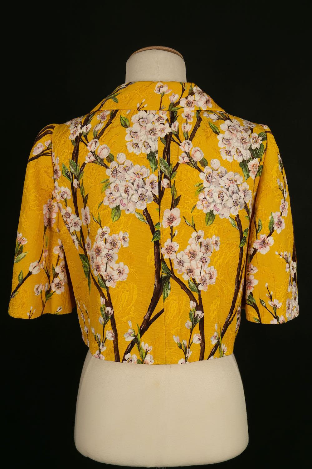 Dolce & Gabbana Floral Cotton Jacket In Good Condition For Sale In SAINT-OUEN-SUR-SEINE, FR