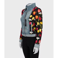 Dolce & Gabbana Jacke aus Baumwolle mit Blumenmuster IT38 XS