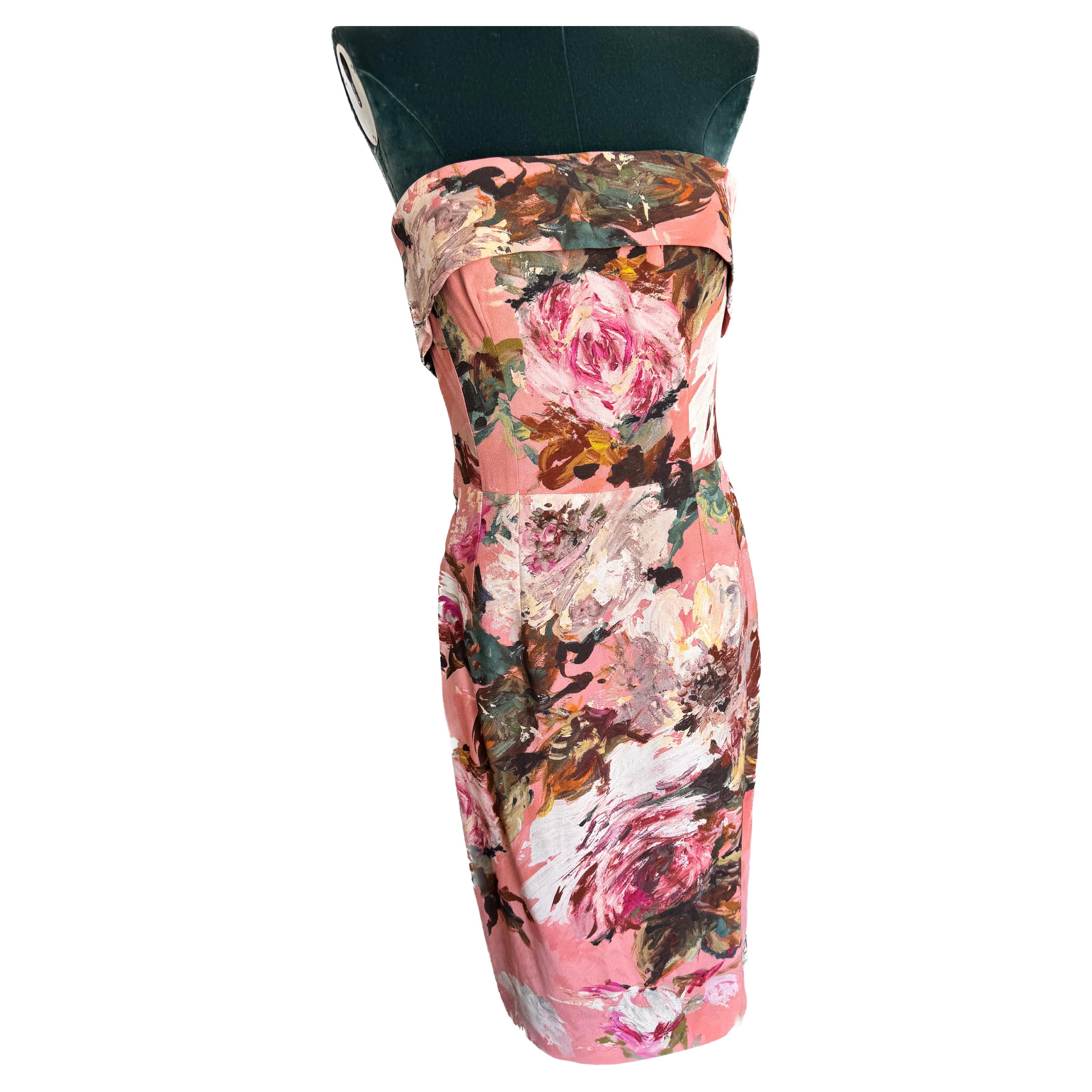 Dolce Gabbana Floral Dress with Bustier  For Sale