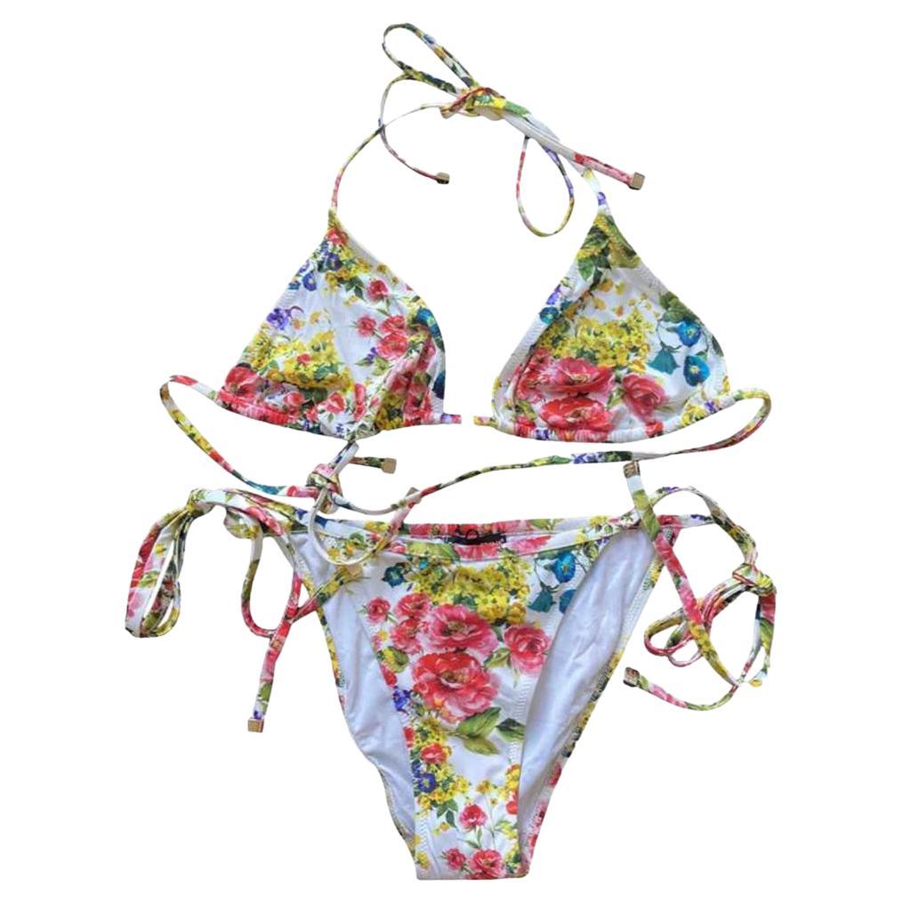 Dolce & Gabbana Floral Field Brightly-Colored Beachwear Bikini Set Multicolour