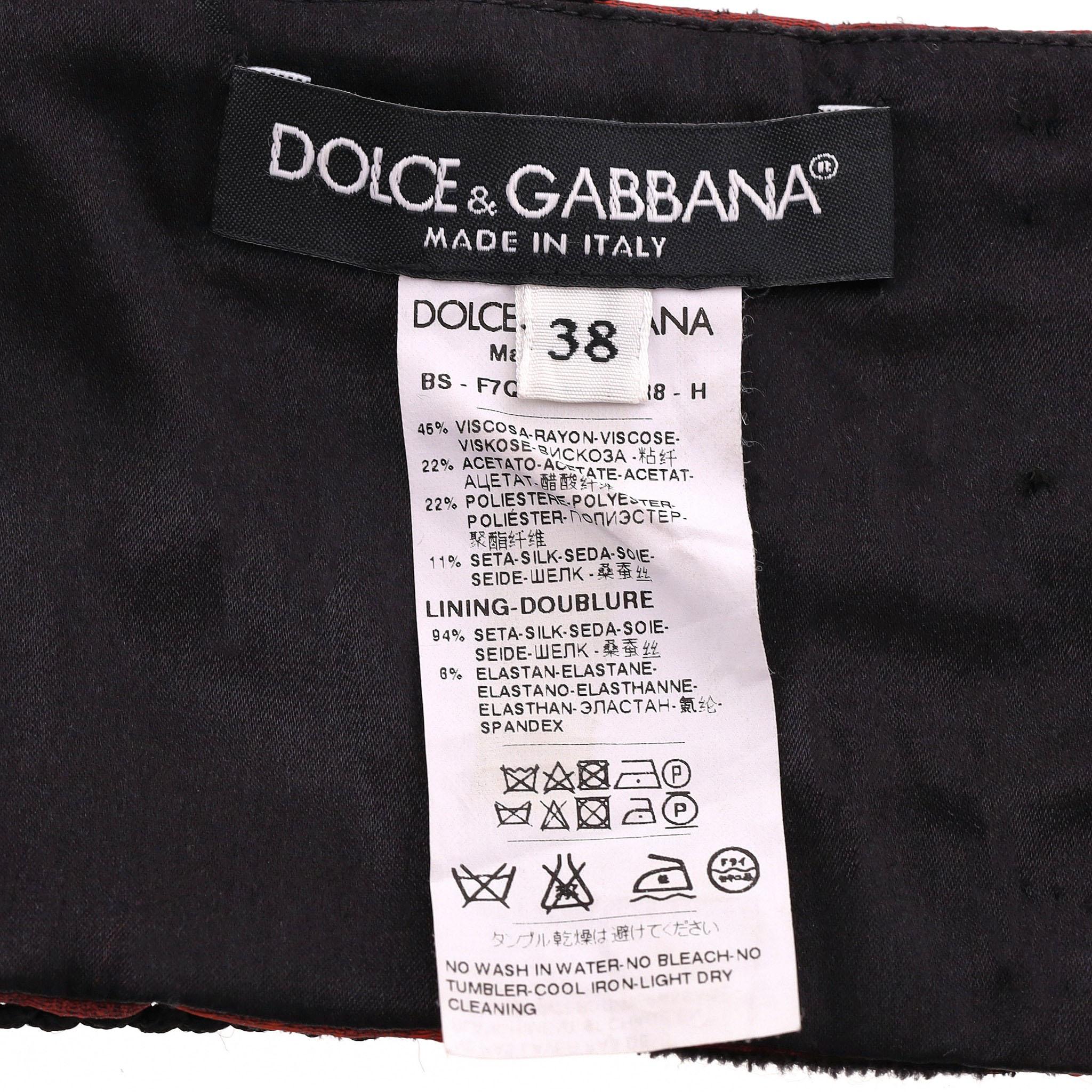 Dolce & Gabbana - Set bralette e gonna con ricamo in jacquard floreale in vendita 5