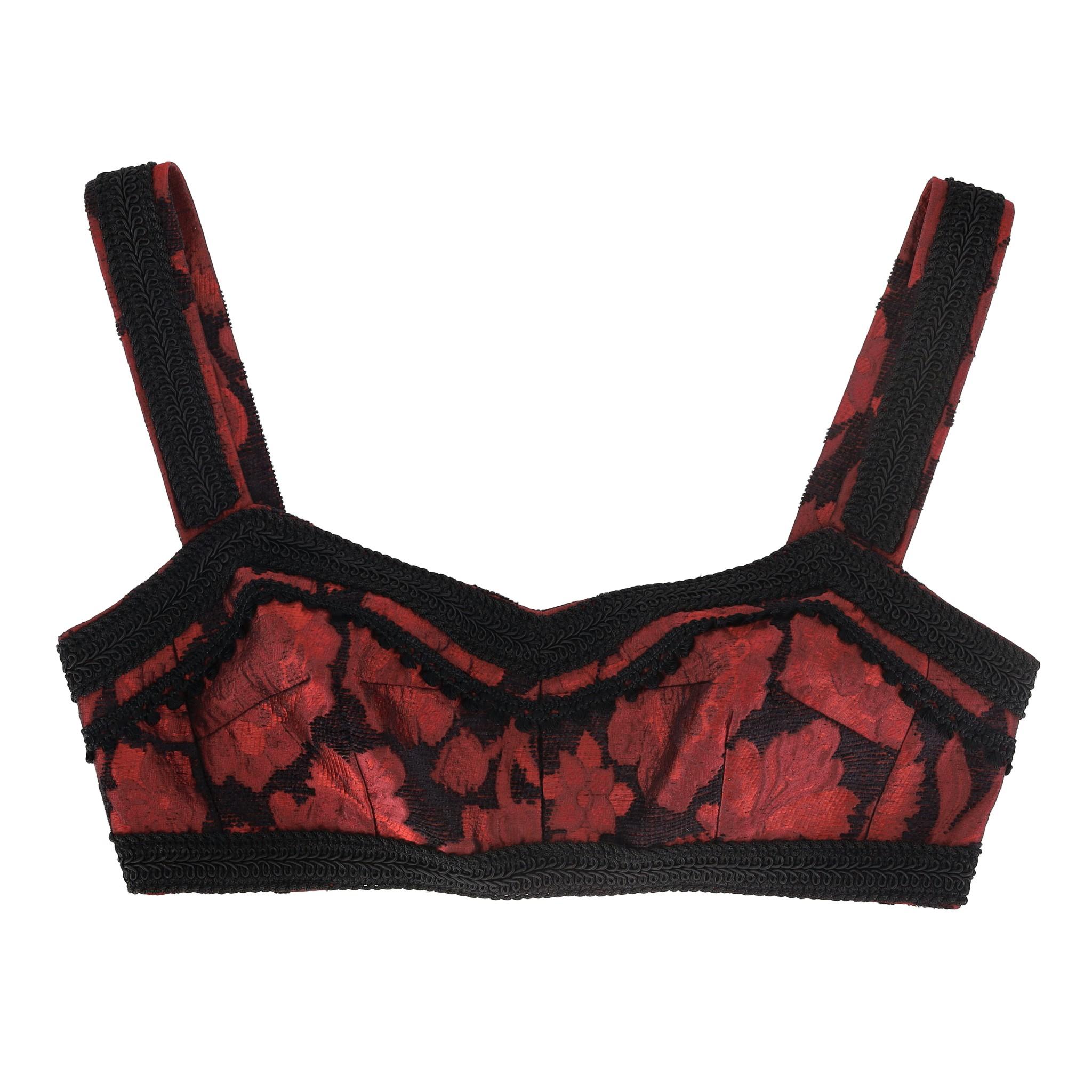 Donna Dolce & Gabbana - Set bralette e gonna con ricamo in jacquard floreale in vendita