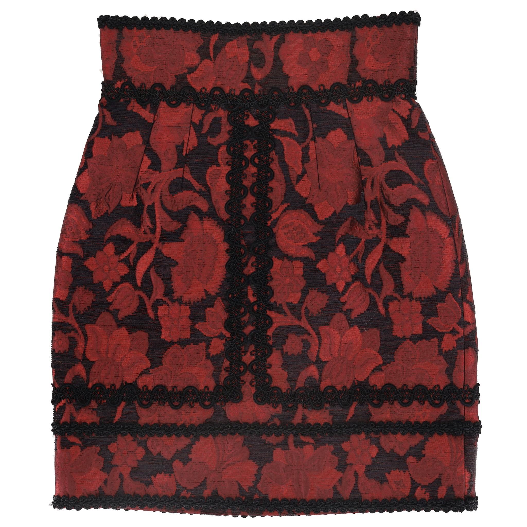 Dolce & Gabbana - Set bralette e gonna con ricamo in jacquard floreale in vendita 1