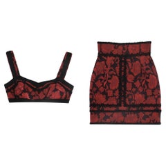 Conjunto de top y falda Dolce & Gabbana con jacquard floral bordado