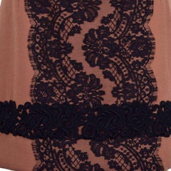 Dolce & Gabbana - Floral Lace Virgin Wool Skirt Brown IT 42