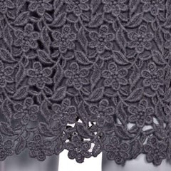 Dolce & Gabbana - Floral Lace Wool Skirt Gray IT 38