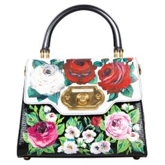 Dolce & Gabbana Floral Leather Top Handle Bag