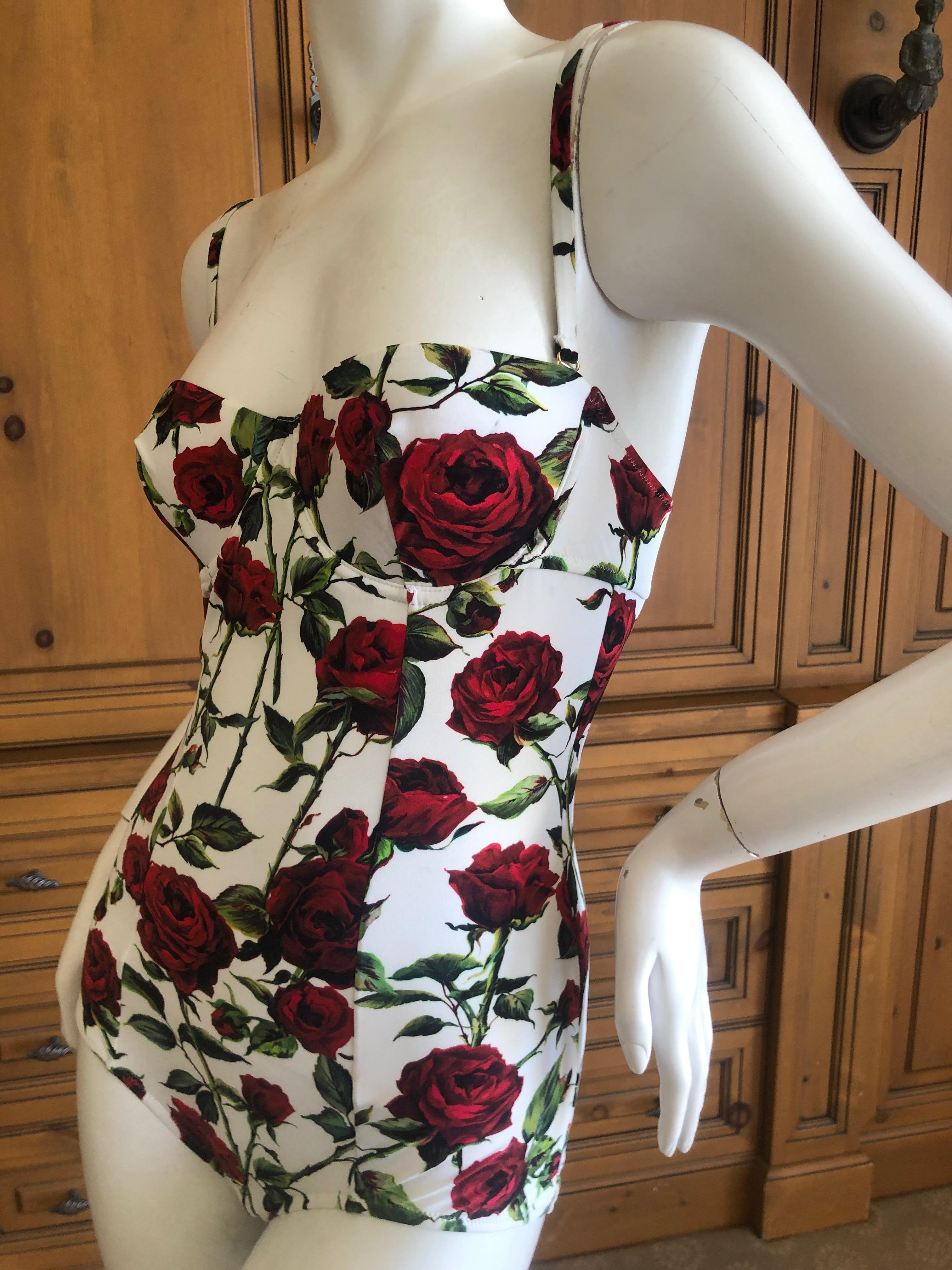 Dolce & Gabbana Floral One Piece Swimsuit
 New with Tags
 Size Small
Excellent unworn condition