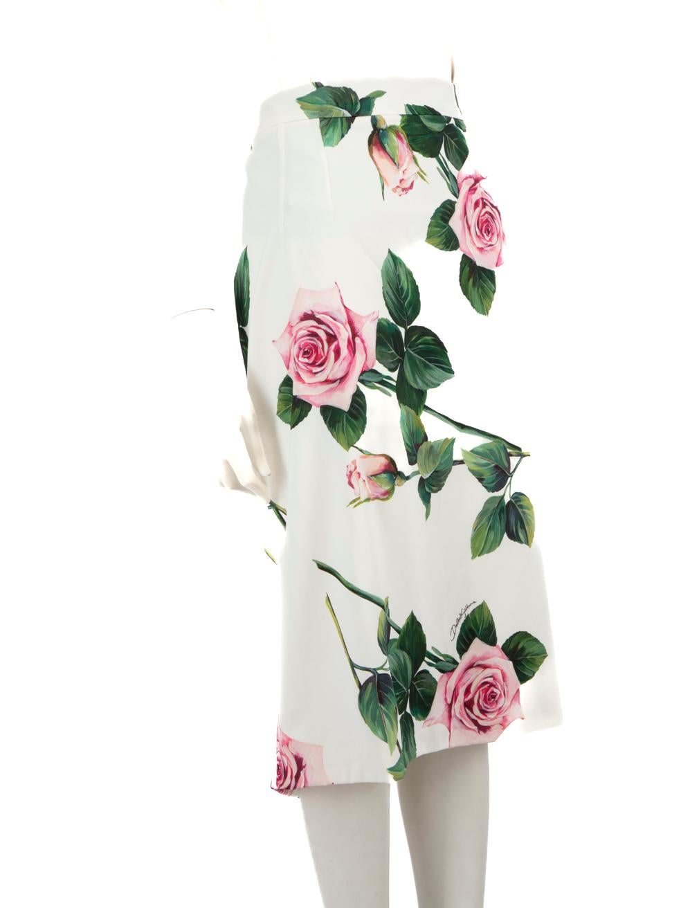 CONDITION is Never worn, with tags. No visible wear to skirt is evident on this new Dolce & Gabbana designer resale item.
 
 Details
 Multicolour
 Viscose
 Skirt
 Floral pattern
 Midi
 Back zip, snap button and hook fastening
 
 
 Made in Italy
 
