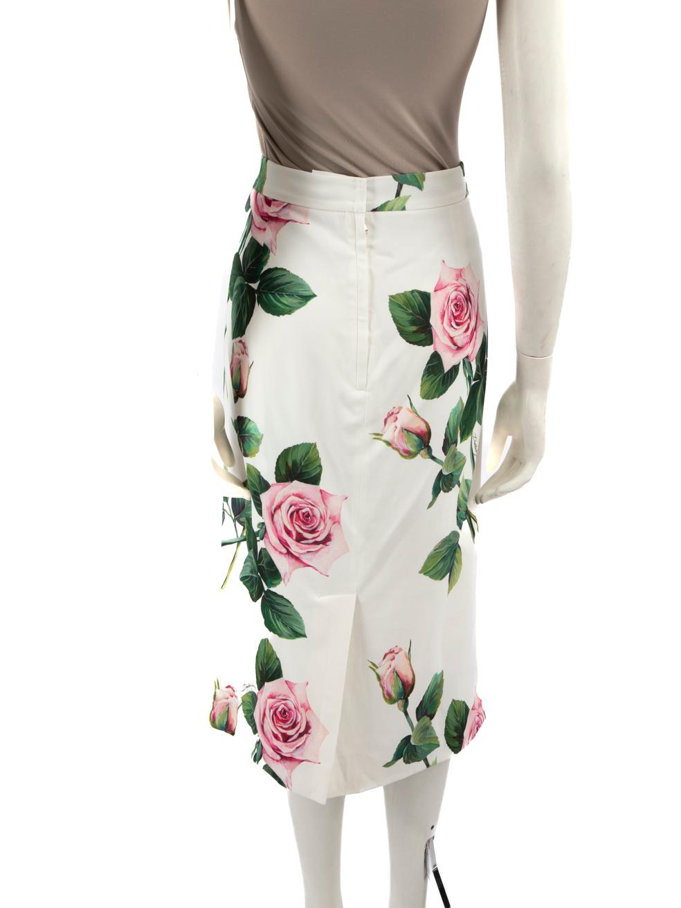 Gray Dolce & Gabbana Floral Pattern Midi Skirt Size 4XL