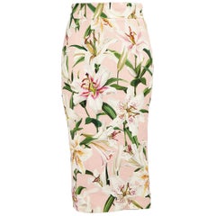 Dolce & Gabbana Floral Bleistift-Midirock Größe XS